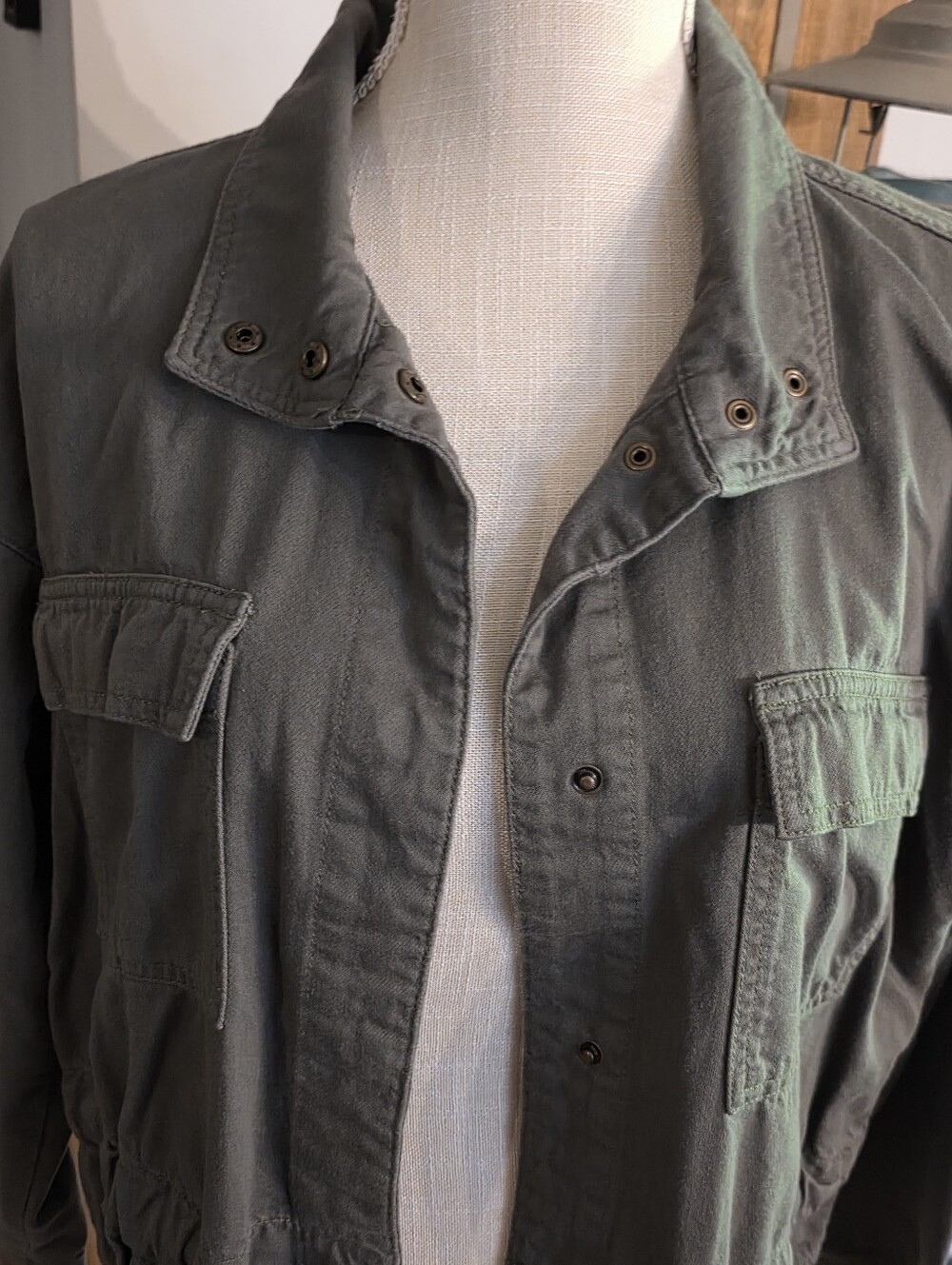 Army Green Utility Type Jacket - Picture 3 of 4